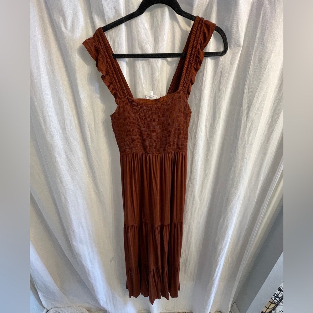 Soma Ruffled Brown Maxi Dress